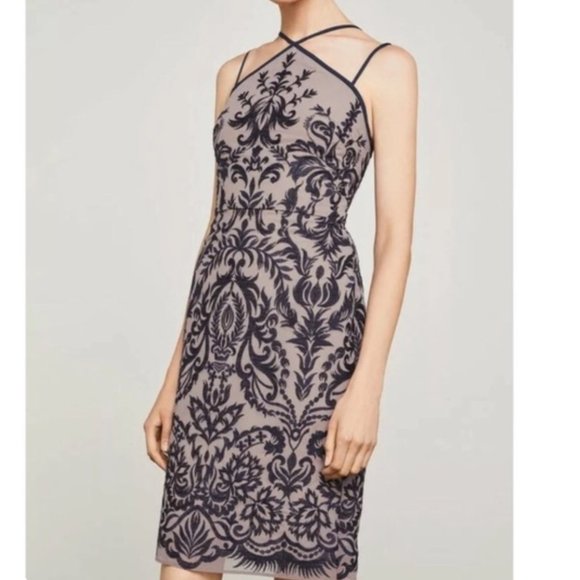 NWT | BCBGMAXAZRIA | Mauve Embroidered Dress - Picture 1 of 8